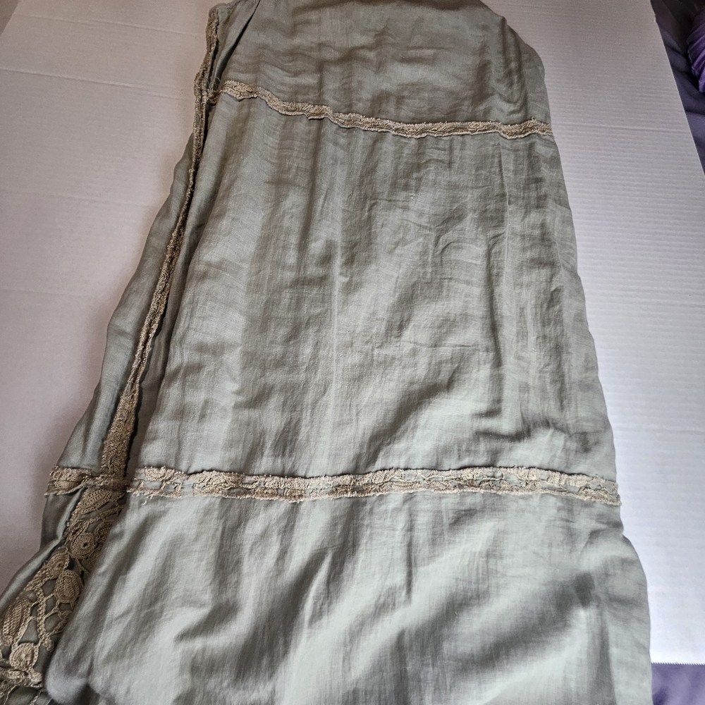 LIM'S Women Delicate Taupe Crochet Maxi Dress Size Large - Picture 10 of 15